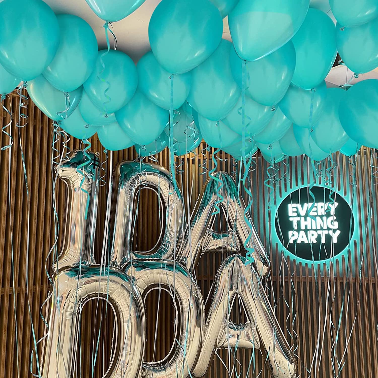 Teal Balloons, Kelfara 100Pcs Party Arch Garland Kit - Different Sizes Latex Balloons (18/12/10/5 Inch) - Turquoise Theme, Birthday, Anniversary, Baby Shower, Graduation, Party Decorations Balloons