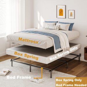 Aardhen 9 Inch High Profile Full Box Spring Strong Metal Frame Mattress Foundation, Quiet Noise-Free,Easy Assembly, 3000lbs Max Weight Capacity