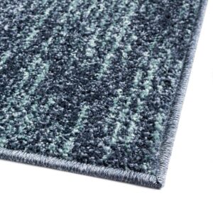 Rugs.com Equinox Collection Rug – 5' 3 x 8' Blue Gray Low Rug Perfect for Bedrooms, Dining Rooms, Living Rooms