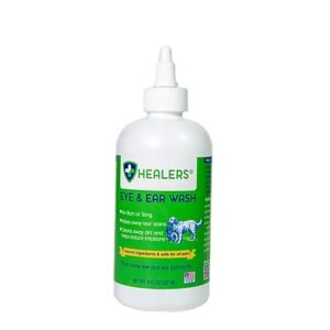 healers petcare 2 in 1 eye & ear wash - rapid healing of cuts, burns - all natural & anti- inflammatory- reduces redness - 8oz - for all dogs & cats. (8oz)