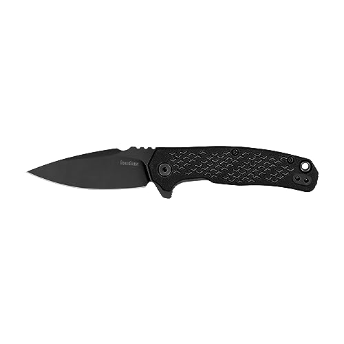 Kershaw Conduit Folding Pocket Knife, 2.9 inch Assisted Opening Blade, Black Spearpoint Blade, Liner Lock, Pocketclip,grey