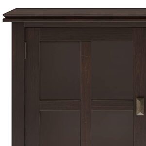 SIMPLIHOME Artisan SOLID WOOD 60 Inch Wide Contemporary Large Sideboard Buffet in Dark Chestnut Brown, For the Dining Room and Kitchen