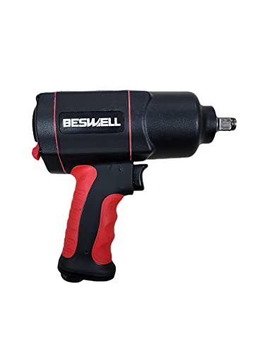 BESWELL-1180 Ft.lbs Max Loosen Torque 1/2" Regular Size Twin Hammer Air Impact Wrench-BW-112BN