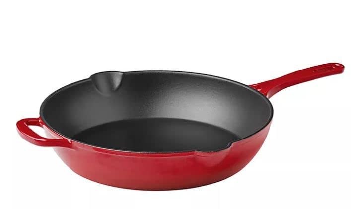 Member's Mark 2-Piece Enamel Cast Iron Skillet Set, Red