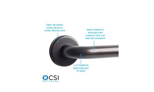 CSI Bathware Straight Grab Bar Bath, 24",1.25" Diameter Oil Rubbed Bronze