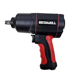 BESWELL-1180 Ft.lbs Max Loosen Torque 1/2" Regular Size Twin Hammer Air Impact Wrench-BW-112BN