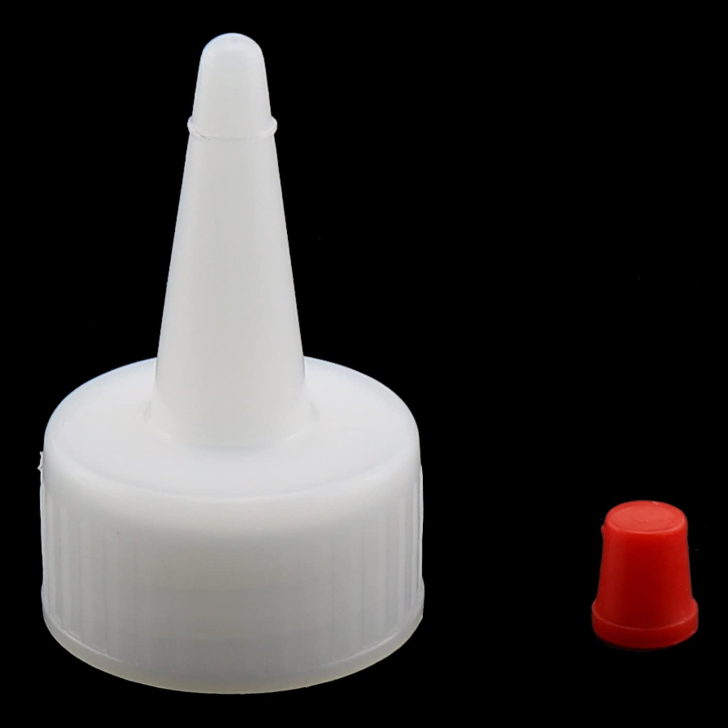 E-outstanding Red-Tip Cap 24PCS Red Plastic Pointed Mouth Bottle Caps Yorker Dispensing Caps Pointed Mouth Bottle Cap Replacement Tip Caps for Squeeze Bottle Glue Bottles Dispensing Cap