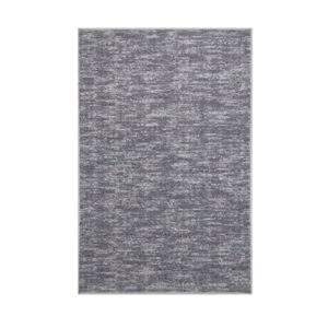 IMINROME Small Area Rug Mat Modern Solid Indoor Throw Carpet Contemporary Doormat Rug Machine Washable Low-Pile Area Rug for Living Room Bedroom Laundry, 2' x 3' Grey