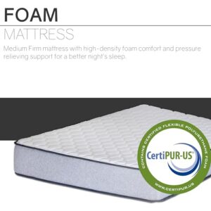 Wayton, 5/7/8/10 Inch Medium Firm High Density Foam Mattress, Comfortable Mattress for Cooler Sleep Supportive & Pressure Relief, Twin XL, White