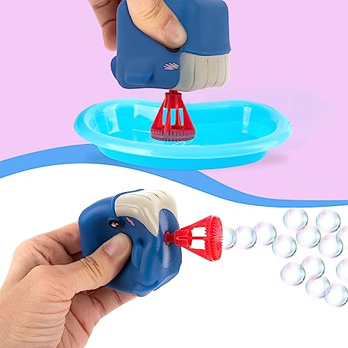 ArtCreativity Bubble Blowing Animals for Kids - Set of 3 - Animal Bubble Toys with 2 Bottles of Bubble Solution and Dipping Tray - Aquatic Party Favors for Kids - Under The Sea Party Supplies