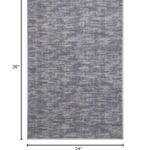 IMINROME Small Area Rug Mat Modern Solid Indoor Throw Carpet Contemporary Doormat Rug Machine Washable Low-Pile Area Rug for Living Room Bedroom Laundry, 2' x 3' Grey