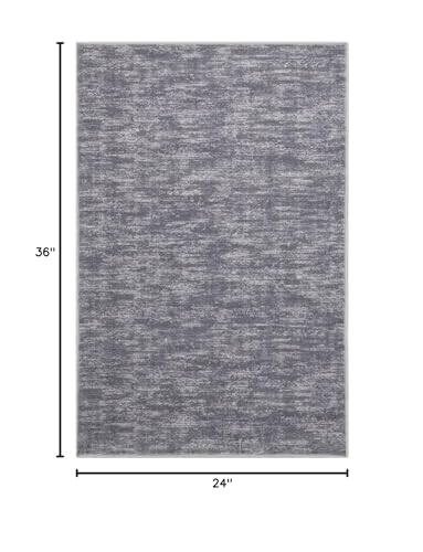 IMINROME Small Area Rug Mat Modern Solid Indoor Throw Carpet Contemporary Doormat Rug Machine Washable Low-Pile Area Rug for Living Room Bedroom Laundry, 2' x 3' Grey