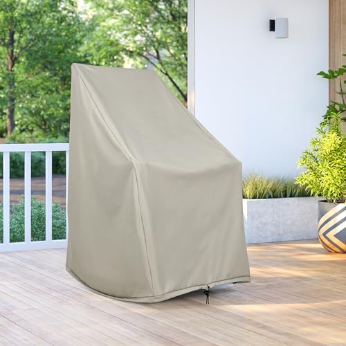 Shine Company Weatherproof Outdoor Rocking Chair Cover, 100% Woven Polyester, Elastic Cord with Toggle, Gray