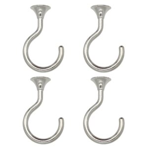 lizntiate 4 sets ceiling hook large swag heavy duty swag hook with hardware for hanging plants ceiling easy installation cavity wall dry wall indoor & outdoor (4 sets silver)