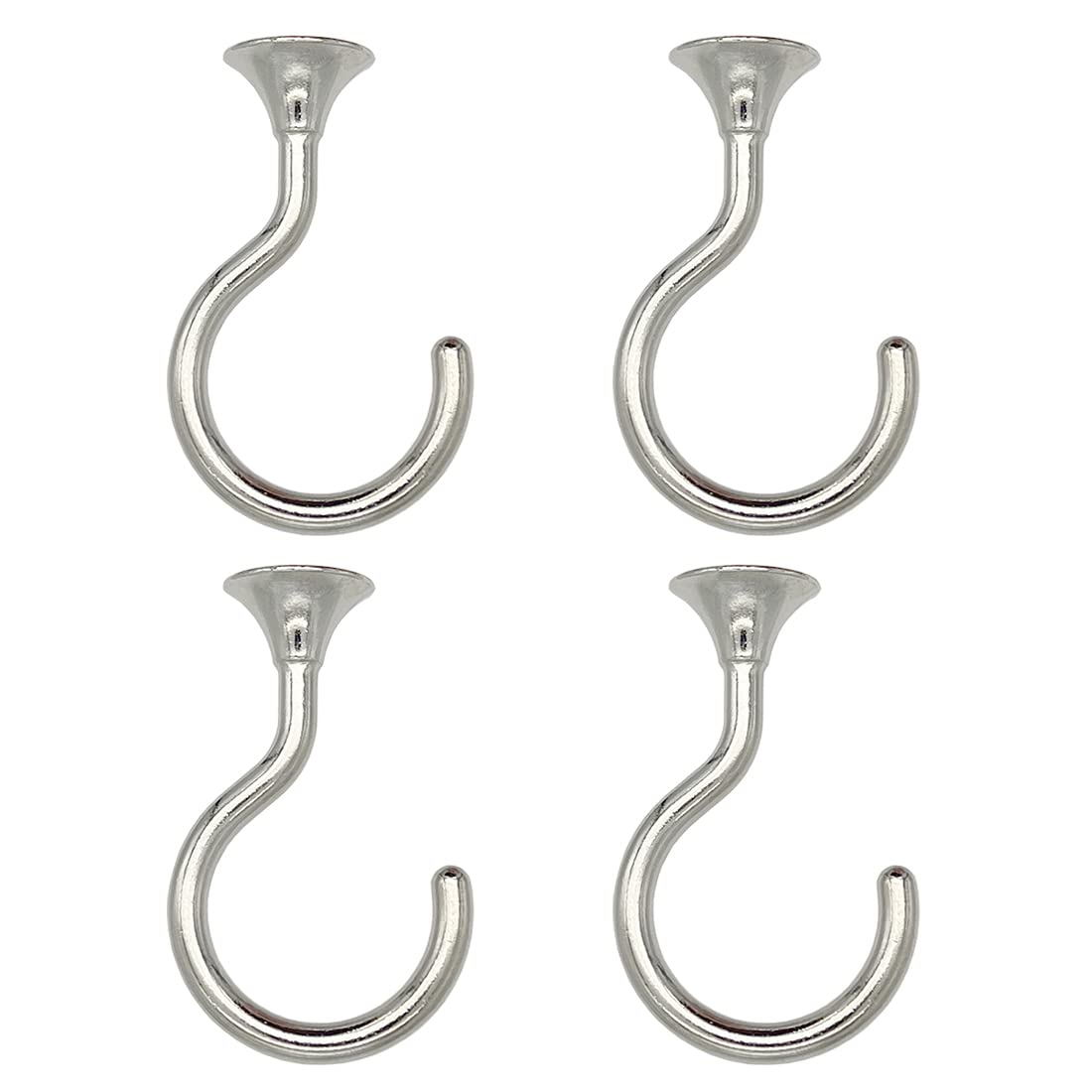 Lizntiate 4 Sets Ceiling Hook Large Swag Heavy Duty Swag Hook with Hardware for Hanging Plants Ceiling Easy Installation Cavity Wall Dry Wall Indoor & Outdoor (4 Sets Silver)