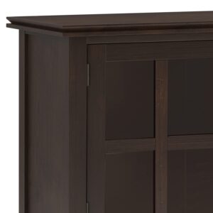 SIMPLIHOME Artisan SOLID WOOD 60 Inch Wide Contemporary Large Sideboard Buffet in Dark Chestnut Brown, For the Dining Room and Kitchen