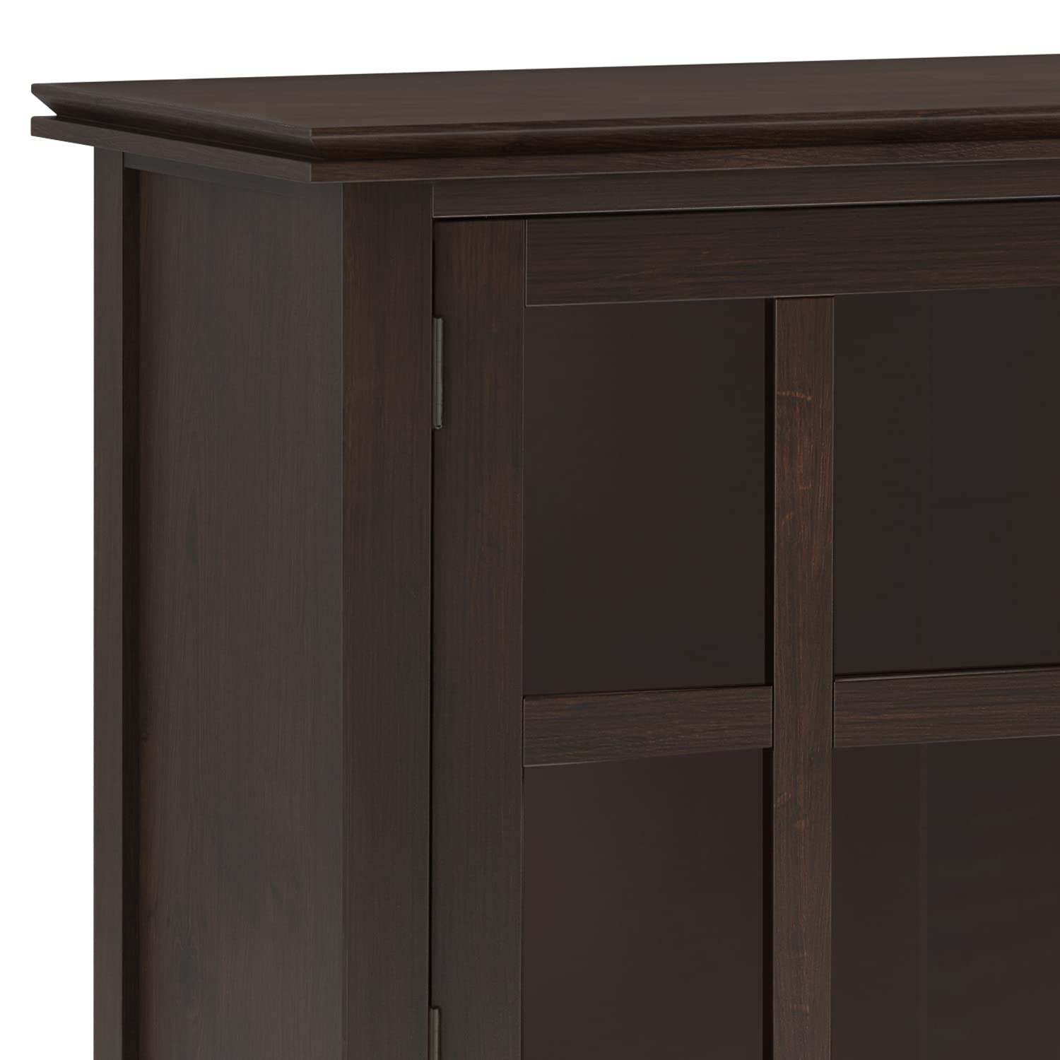 SIMPLIHOME Artisan SOLID WOOD 60 Inch Wide Contemporary Large Sideboard Buffet in Dark Chestnut Brown, For the Dining Room and Kitchen