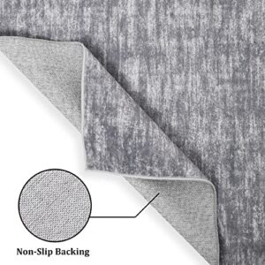 IMINROME Small Area Rug Mat Modern Solid Indoor Throw Carpet Contemporary Doormat Rug Machine Washable Low-Pile Area Rug for Living Room Bedroom Laundry, 2' x 3' Grey