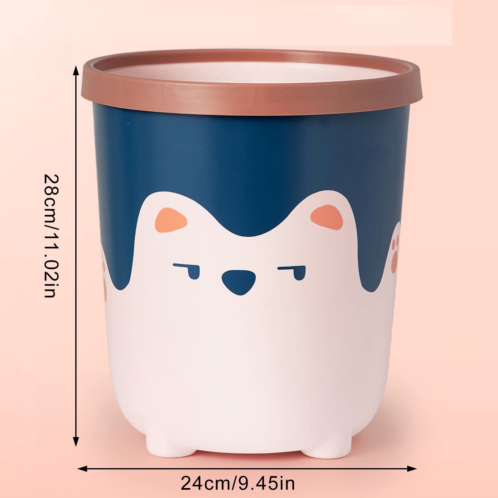 HERCHR Cute Animal Shape Trash Cans, Recycle Trash Can Wastebasket Garbage Container Bin Large Capacity Cute Bear Garbage Can for Bathrooms, Kitchen, Bedroom, Home Office(L-Pink)