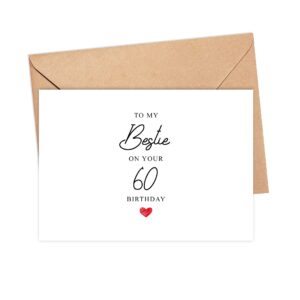 Emily gift Best Friend 60th Birthday Card - To My Bestie On Your 60th Birthday - Bestie Card - Sixtieth Birthday Gifts For Women