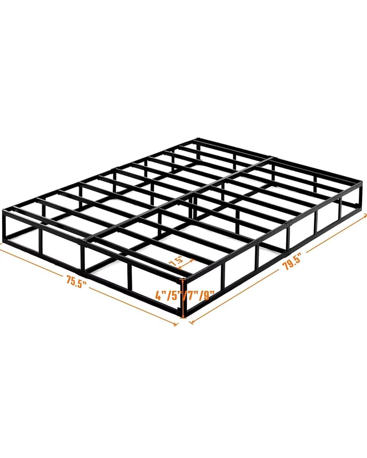 TATAGO King Box Spring 5 Inch Metal Box Spring King Size, King Box Spring Only, Low Profile Box Spring King with Cover, Heavy Duty Mattress Foundation/Bed Base, Easy Assembly, Noise Free, Non-Slip