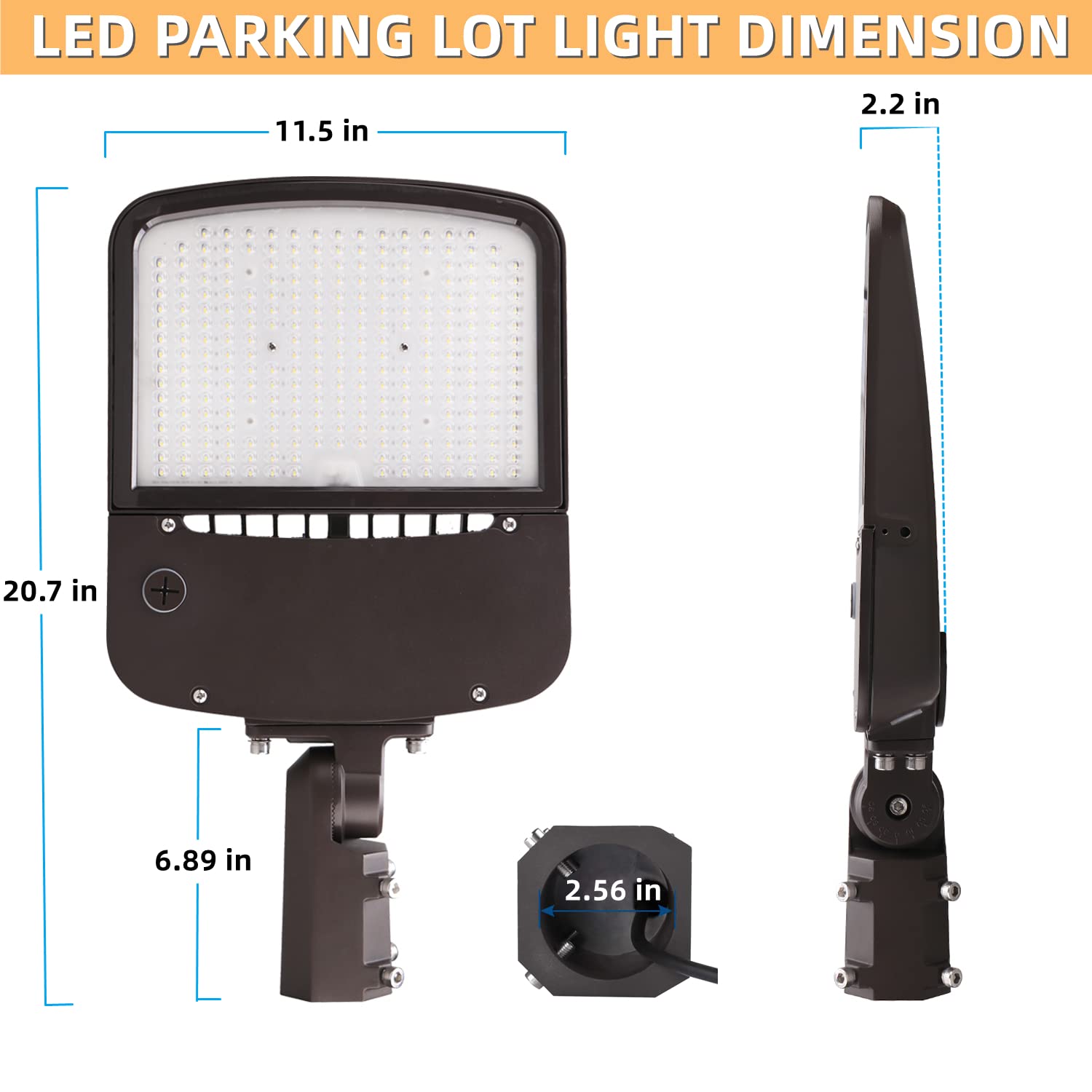 200W Dimmable Outdoor LED Parking Lot Light with Dusk to Dawn Photocell, 30000LM(150LM/W) 5000K 750W HPSHID Equiv, UL/DLC Commercial Waterproof Slip Fitter Mount LED Flood Light Fixture for Area, Yard