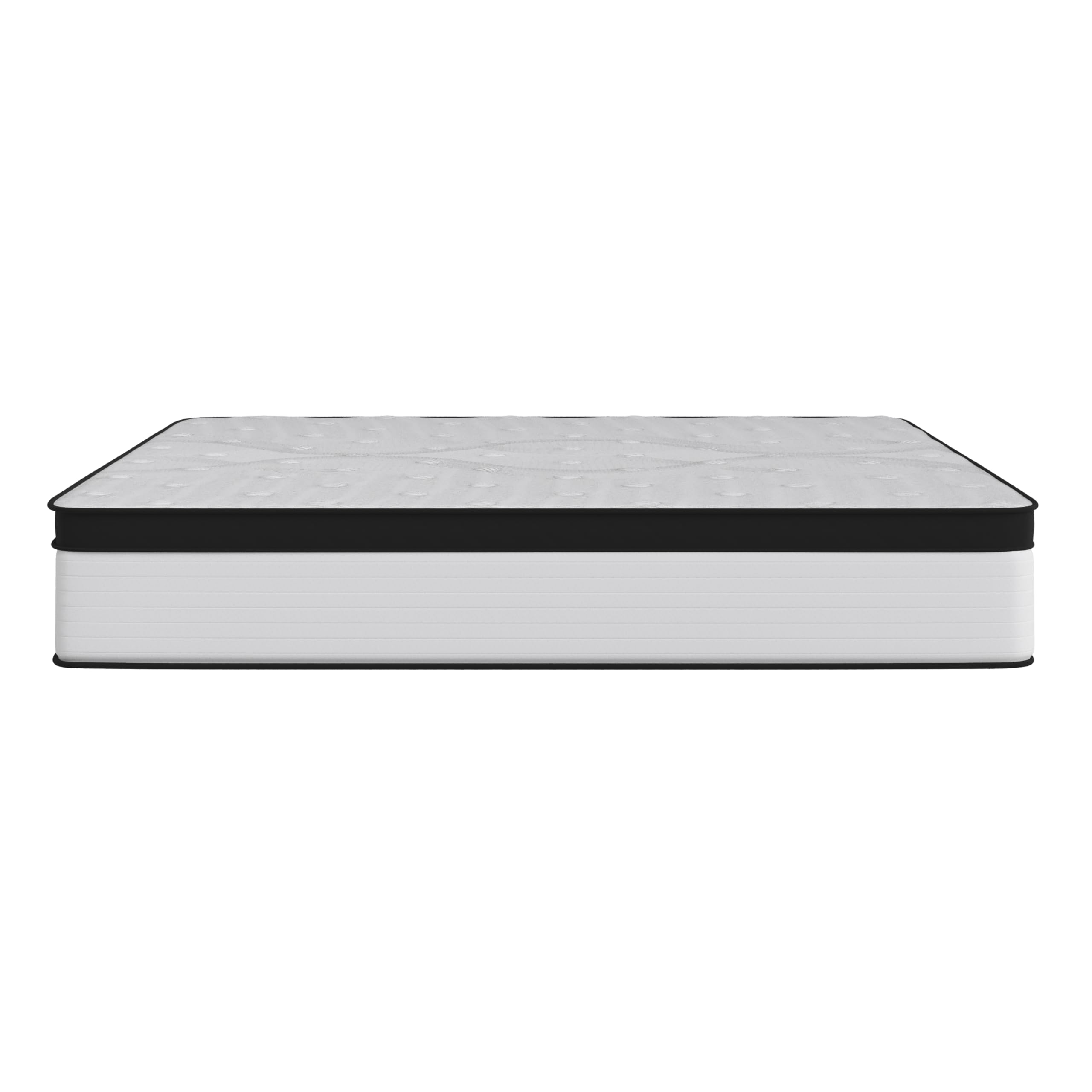 Merrick Lane Lofton Extra Firm Hybrid Mattress - White - CertiPUR-US Certified Foam - 12 Inch - King - Bed in A Box