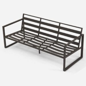 RICNOD Outdoor Sofa, Outdoor Furniture with 3 Seats, All-Weather All-Aluminum Frame with Removable Waterproof Cushion, for Backyards, Poolside, Balcony or Kitchen, Grey