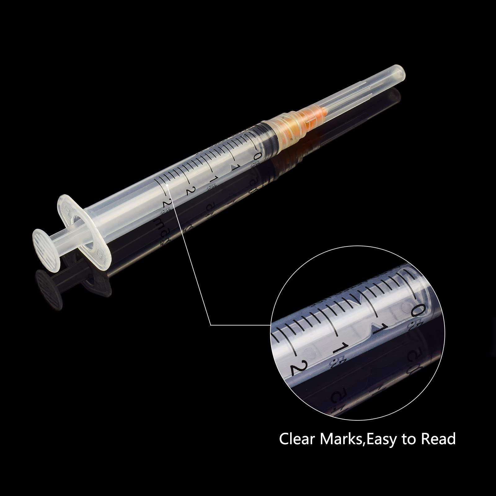 Disposable 1ml Syringe with 25Ga 1 Inch Needle, Individual Package Pack of 100 .Suitable for Refilling Liquid, Inks and Industry