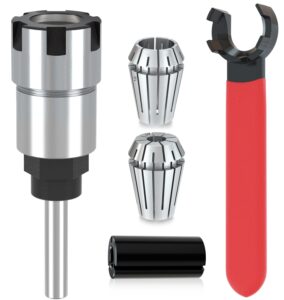 1/4 inch shank router bit collet extension chuck converter adapter, convert 1/2-inch & 1/4-inch shank bits with er20 spring collet, router collet, er20 m type collet chuck wrench spanner -(pack of 5)