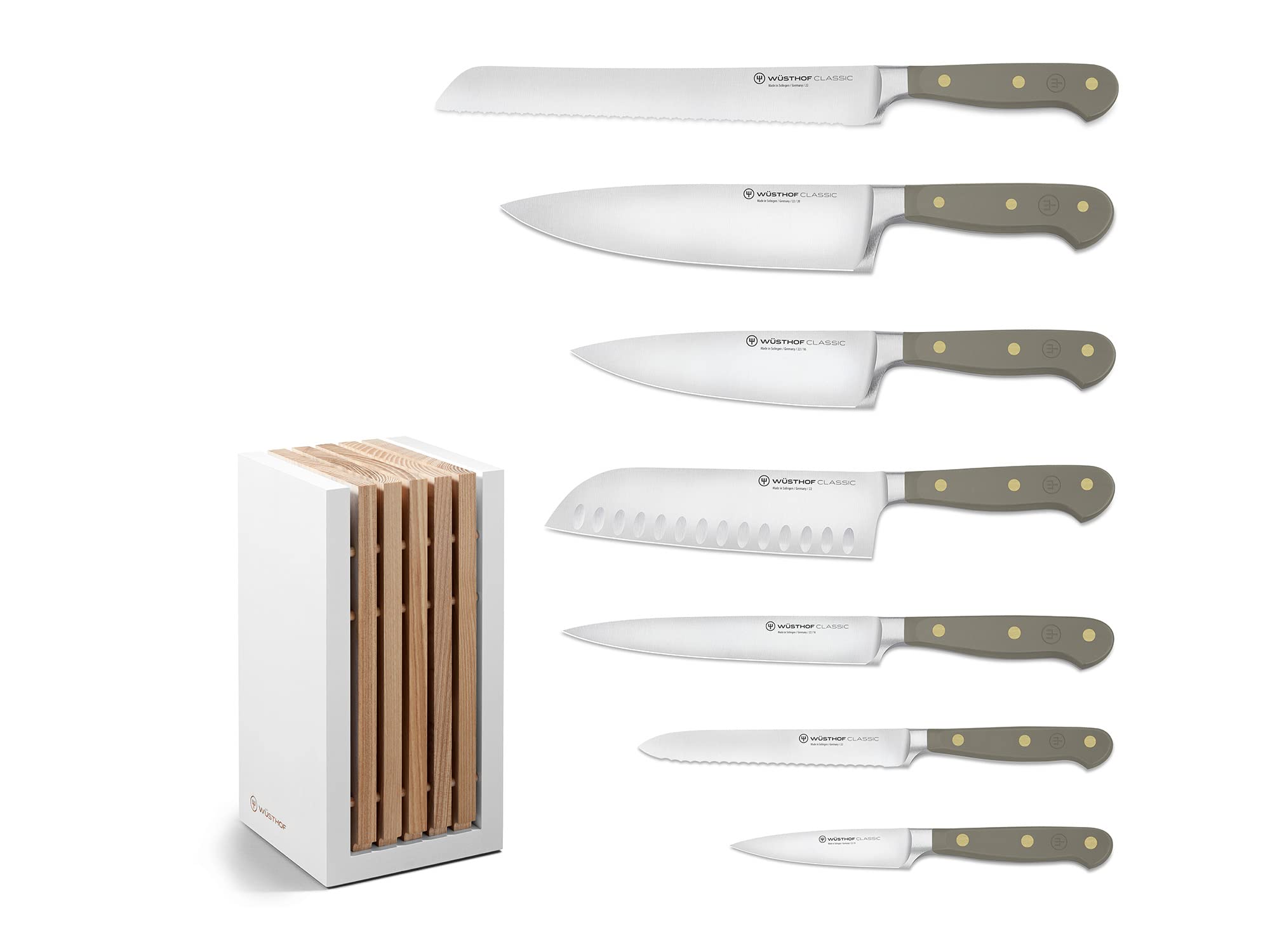 WÜSTHOF Classic Velvet Oyster 8 Piece Knife Block Set