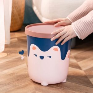 HERCHR Cute Animal Shape Trash Cans, Recycle Trash Can Wastebasket Garbage Container Bin Large Capacity Cute Bear Garbage Can for Bathrooms, Kitchen, Bedroom, Home Office(L-Pink)