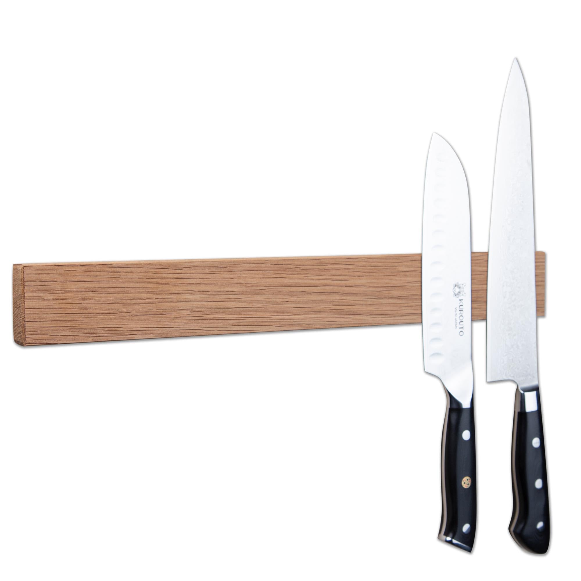 White Oak Magnetic Knife Holder For Wall- 16 Inch Wood Knife Rack Organizer, Magnetic Strip - Keeps Your Kitchen Organized- Made in USA- 16 Inch