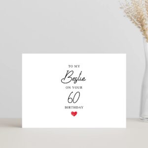 Emily gift Best Friend 60th Birthday Card - To My Bestie On Your 60th Birthday - Bestie Card - Sixtieth Birthday Gifts For Women