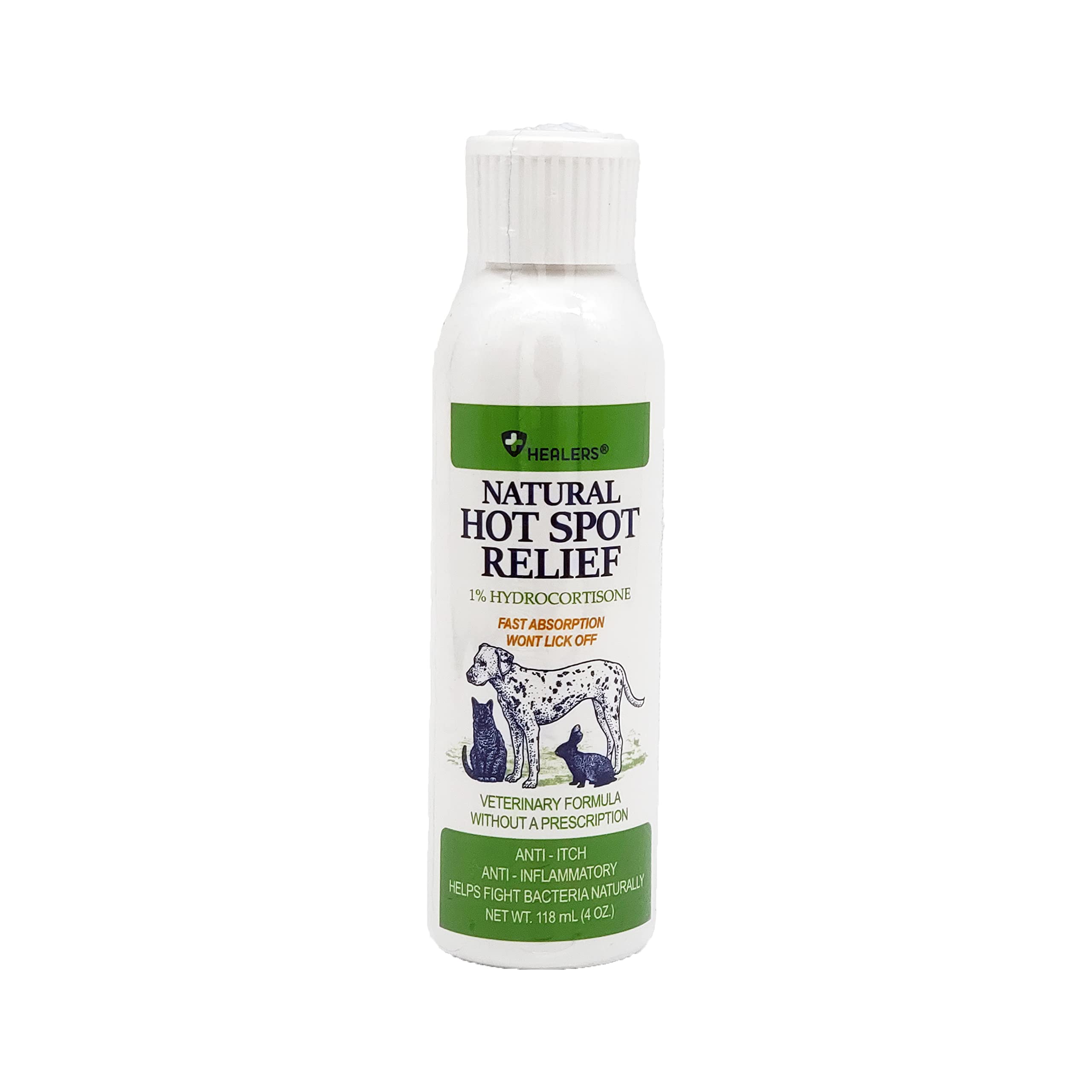 Healers Petcare Hot Spot Relief Aid for Pets | 1% Hydrocortisone | Anti Itch, Anti Inflammatory | Hot Spot Treatment for Dogs and Cats | Pet Skin Care