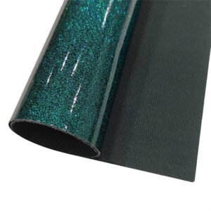 Mirror Glitter Faux Leather Rolls 30x135cm Smooth Synthetic Crafts Fabric for DIY Sewing Crafts, Cyan