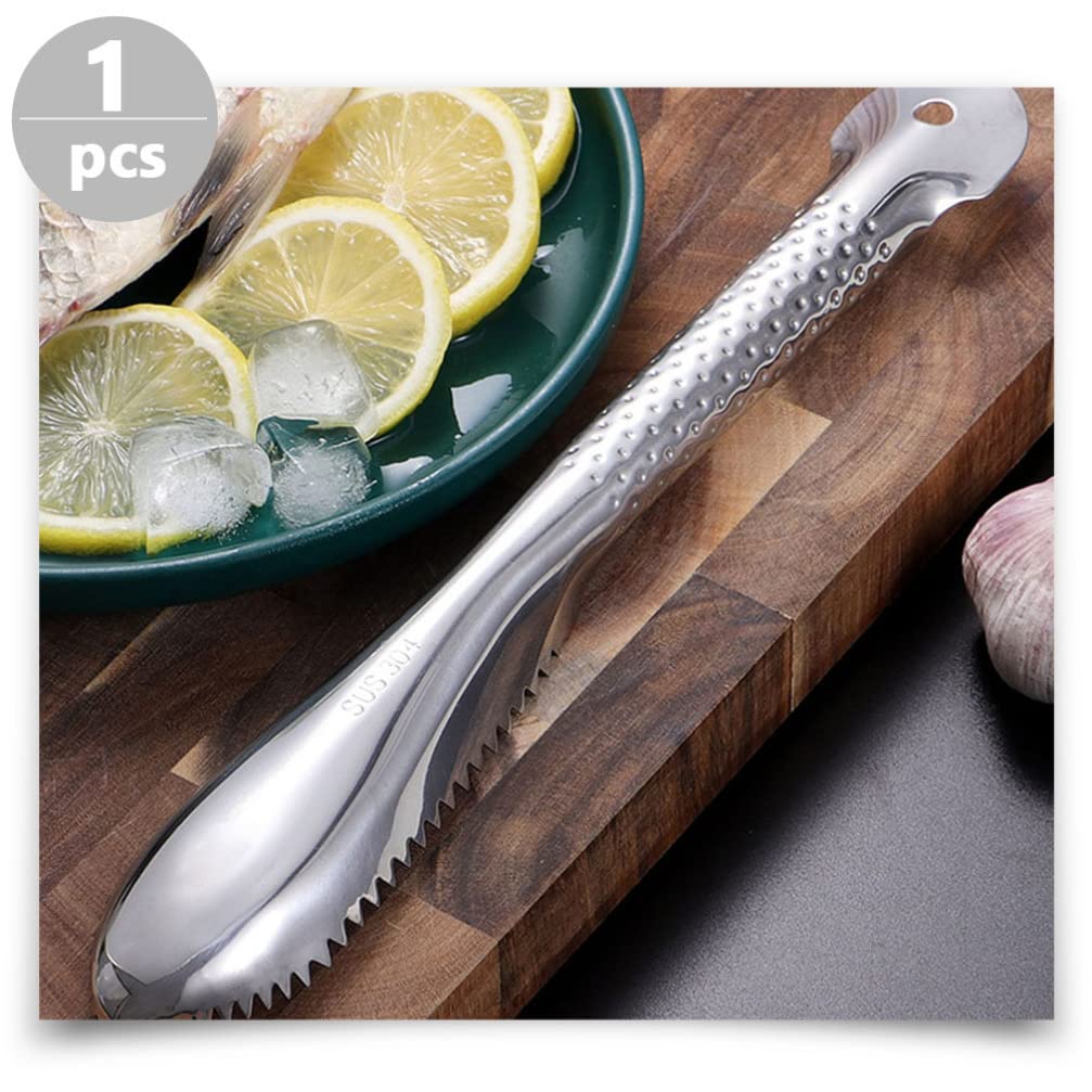 Stainless Steel Fish Scale Planer Practical Fish Scale Scraper Fish Scale Cleaning Tool Fish Scale Remover Fish Scale Removing Tool Kitchen Tool Kitchen Fish Scale Cleaner