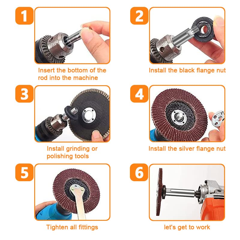 Angle Grinder Extension Shaft, M14 Connecting Rod 3Pcs Set for Polishing Machine (75mm 100mm 140mm)