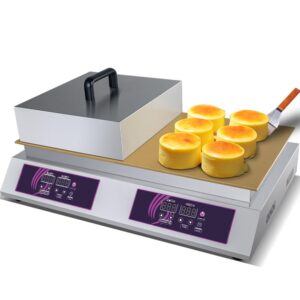 commercial souffle machine electric countertop dorayaki making machine muffin pancake dorayaki souffle machine non-stick waffle maker copper heating plates digital temp control 60-240℃,a