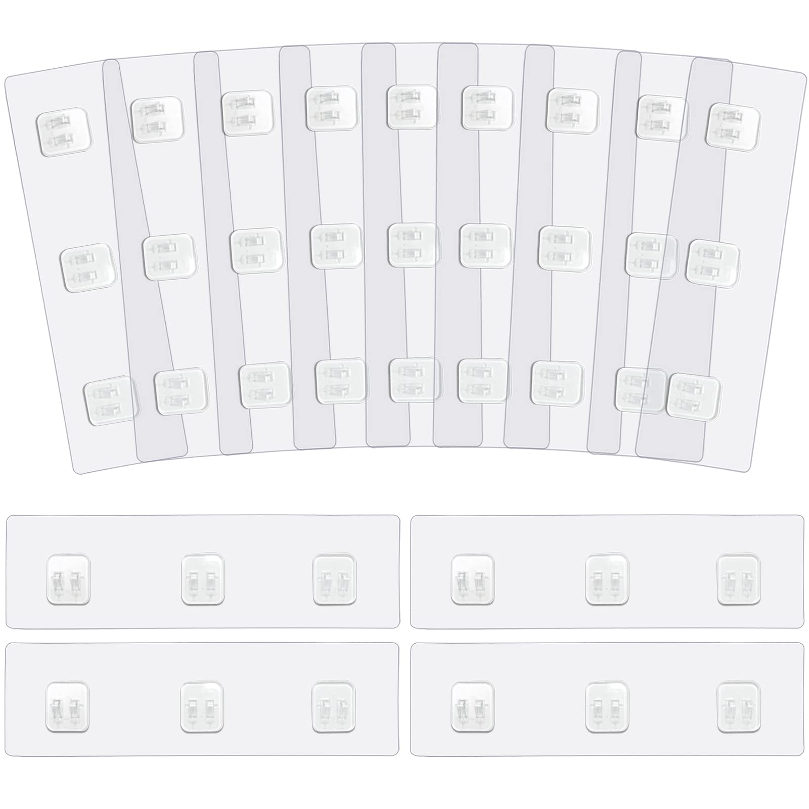 NEWJINXIN 12 Packs Shower Caddy Adhesive Hooks Replacement,No Drilling Strong Transparent Adhesive, Strong Sticker Hooks for Bathroom Shower Caddy，Storage Shelves and Kitchen Racks (3 Hooks)