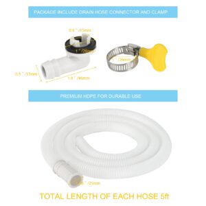 Kerykwan 2 Pack 5 FT Air Conditioner Drain Hose Kit, Plastic Tube for AC Condensate, Flexible&Durable Drain Hose for Mini Split AC&Portable AC Washer Dishwasher Faucet