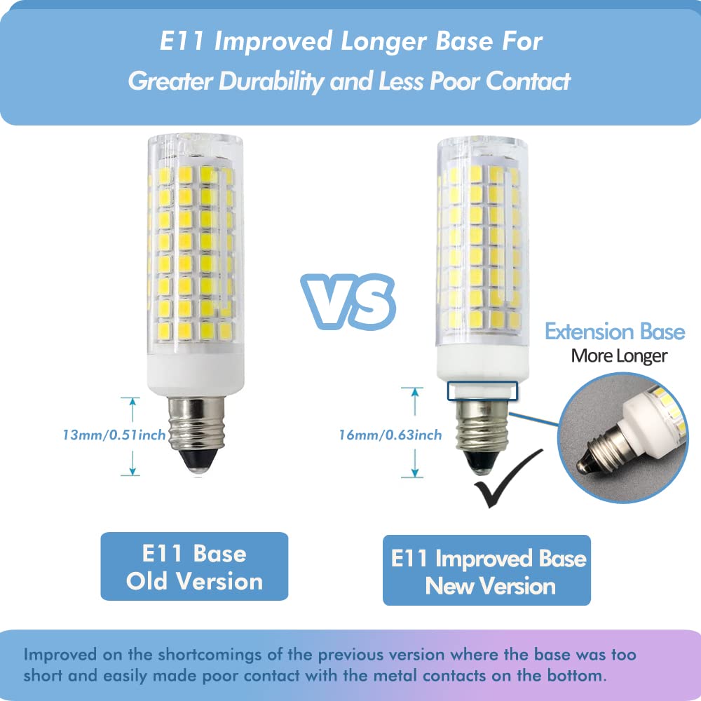 ZSSXOLED [Pack of 5] E11 LED Light Bulb 7W Dimmable E11 Mini Candelabra Base 75W Halogen Equivalent, T3/T4 JD E11 LED Corn Bulb for Indoor Chandeliers Cabinet Decorative Lighting White 6000K