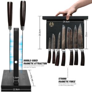 Diagsh 7-Piece Kitchen Knife Set with Magnetic Block - High Carbon Stainless Steel, Hand-Forged, Dishwasher Safe - Professional Kitchen Knives Set with Block, Versatile Knife Block Sets for Kitchen