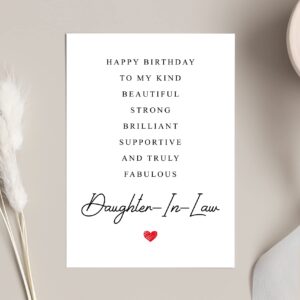 Daughter-In-Law Birthday Card Poem - Amazing Gift Special For Daughter-In-Law