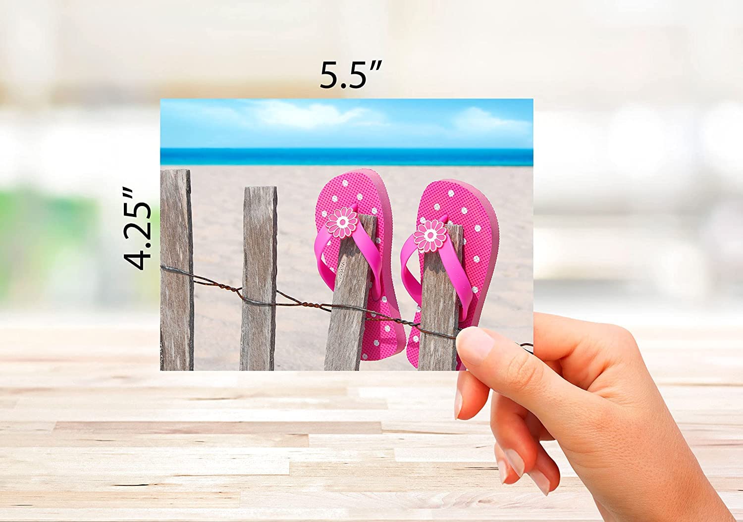 Small World Greetings Beach Note Cards 24 Count - Blank Inside with Envelopes - A2 Size (5.5" x 4.25") - Perfect All Occasion Beach Stationery for Thank You, Birthday, and More