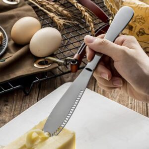 Qishing Stainless Steel Butter Spreader Knife ，Spreader Slicer and Butter Curler Knife with Serrated Edge for Cutting and Spreading Butter Cheese Jam，3 in 1 Kitchen Gadgets (2 pack)