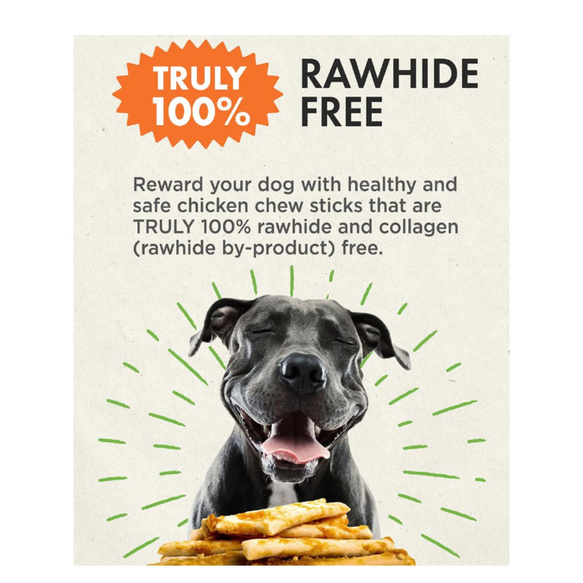 P2P Hide Free Chicken Recipe Chew for Dogs, 100% Rawhide Free Chews, Natural Dog Treats, Easily Digestible Large Rolls, Dental Sticks Pet Food Supplies, 2.4 Lb Bags(2 Pack)