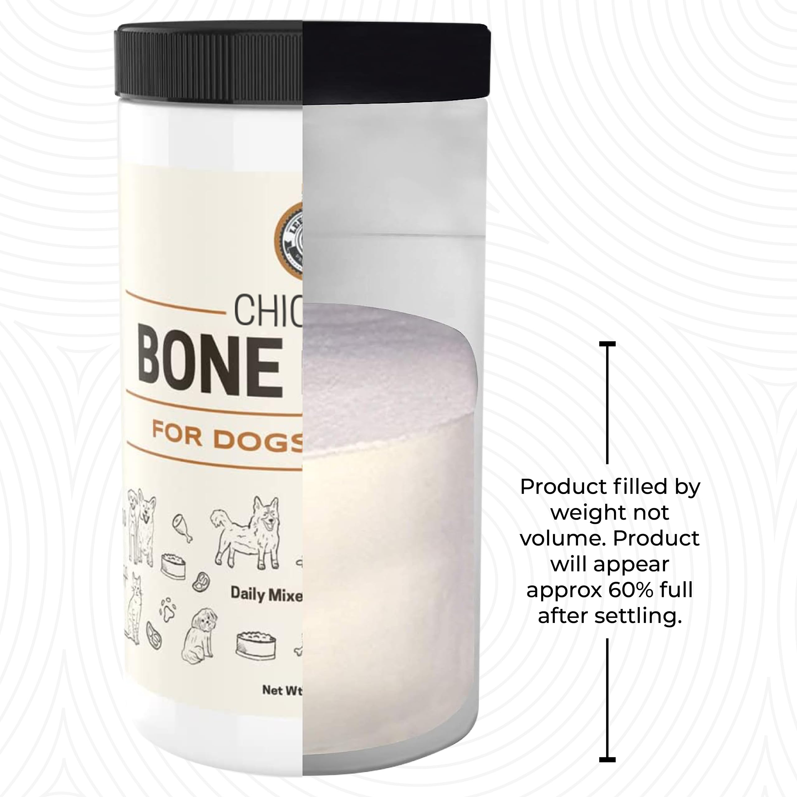 8oz Chicken Bone Broth Powder for Dogs and Cats – Premium Human Grade Chicken Broth Topper for Picky Eaters –Supports Joints and Gut Health – Bone Broth for Cats - Dog Food Toppers For Dry Food