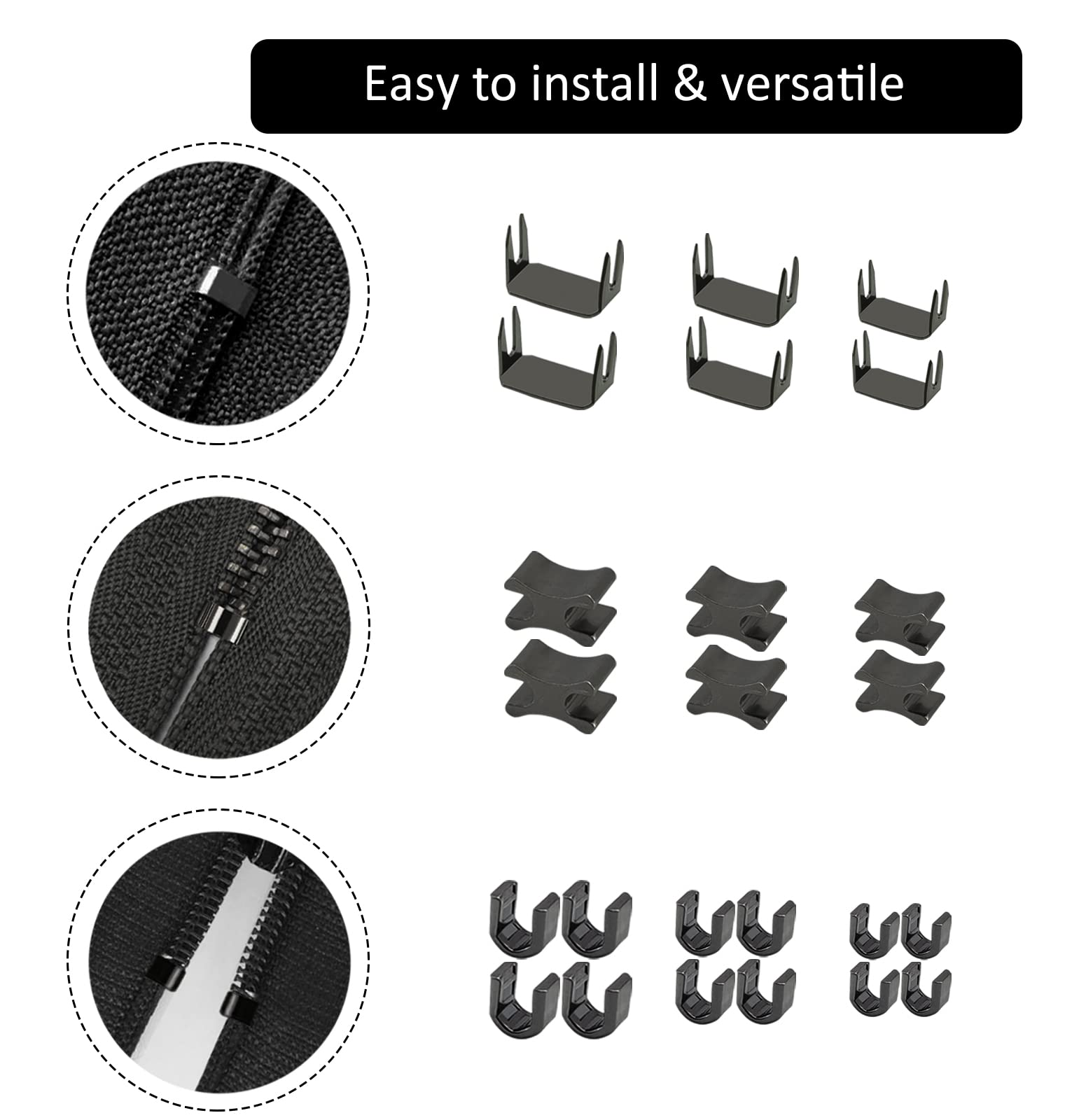 105 Pieces Zipper Repair Kit #3#5#8, Zipper Replacement with Install Plier for Repairing Coats, Jackets, Tents, Backpacks, Sleeping Bag, Luggage