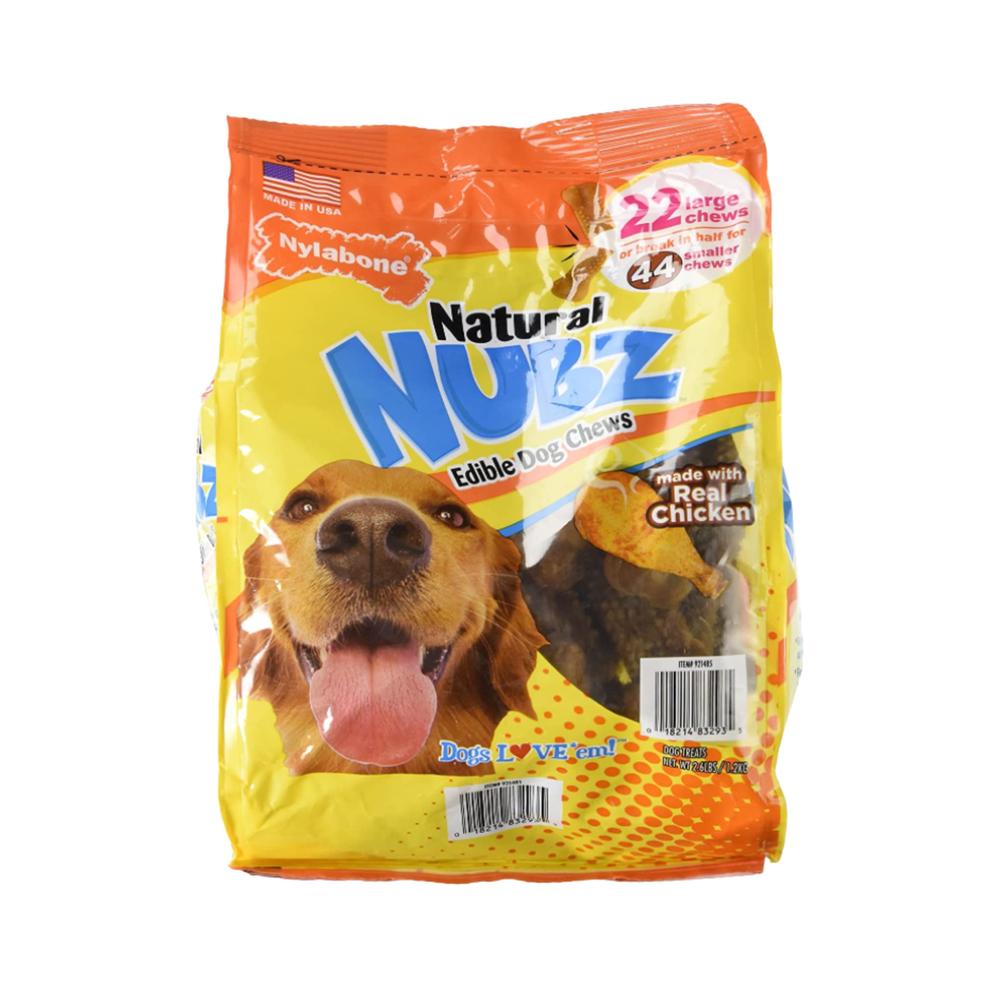 P2P Natural Edible Dog Chews Made with Real Chicken, Healthy Dental Sticks Bones Treats for Aggressive Chewers Dogs, Teeth Cleaning Fresh Breath, 22 Count Large Size/Pk, 2.16 Lb Bags(1 Pack)